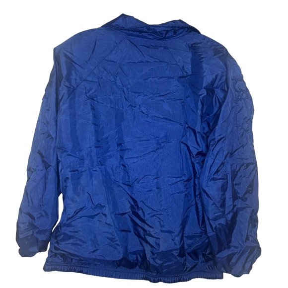 Vintage Blue Crinkle Zip Jacket Sports Accent Size Large - Picture 4 of 12